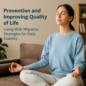 Neurologist consulting female patient with migraine symptoms in clinic